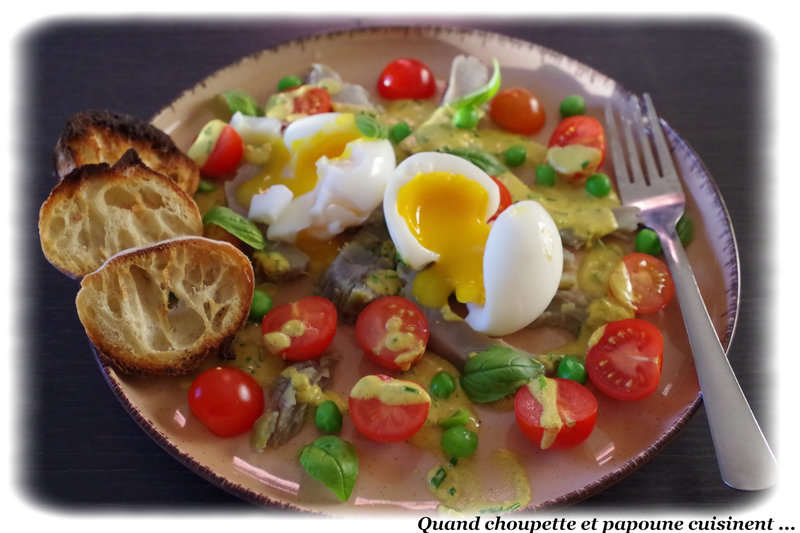 Salade d'artichauts tièdes et oeufs mollets-2756