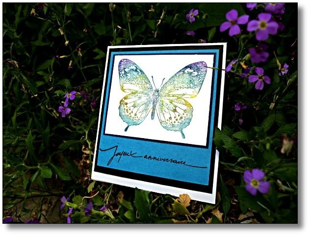 carte papillon aquarelle