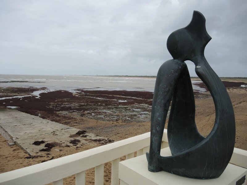 Saint-Hilaire-de-Riez, la plage, sculpture étrange (85)