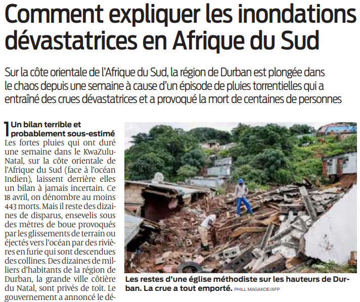 2022 04 19 SO Comment expliquer les inondations dévastatrices en Afrique du Sud