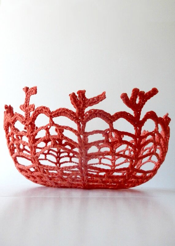 corbeille corail - crochet déco - Anisbee