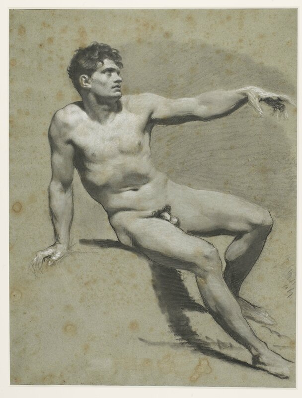 Prudhon_seated_nude_arm_extended