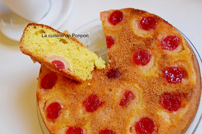 gateau yaourt pêche et cerise confite (14)