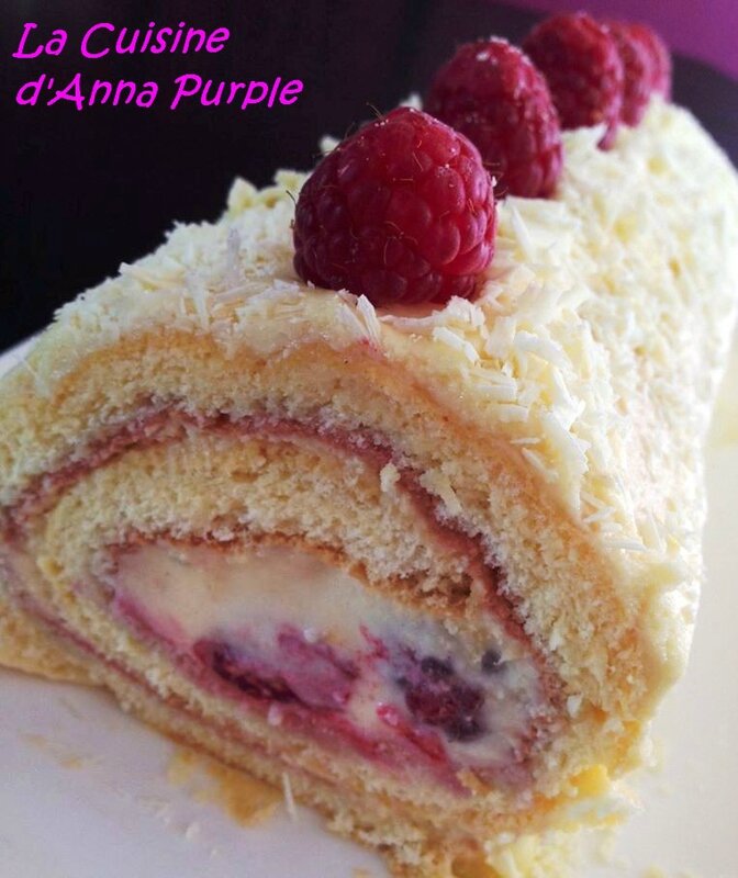 bûche framboise mascarpone 1 - LA CUISINE DANNA PURPLE