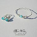 Bracelet et <b>boucles</b> <b>d</b>'<b>oreilles</b> <b>mariage</b> perles turquoise