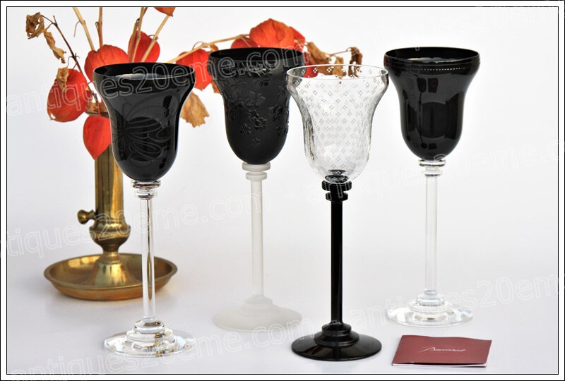 Coffret verres cristal Baccarat Damoiselles Nuit design S. Baldini