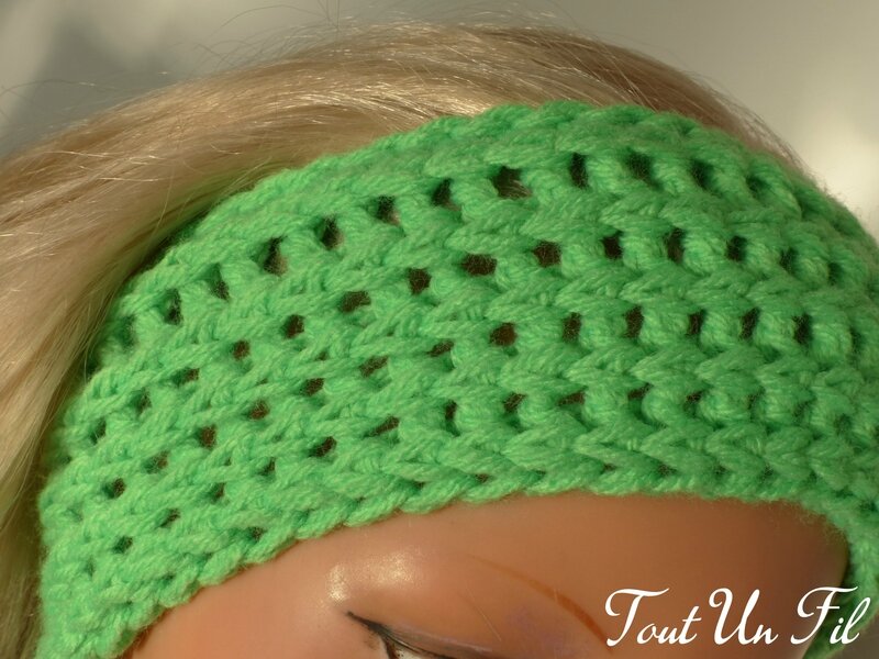 Tuto crochet Headband Bandeau Chache-oreilles facile Tout Un Fil 02