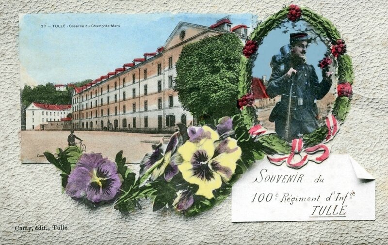 CPA Tulle Souvenir 100e régiment