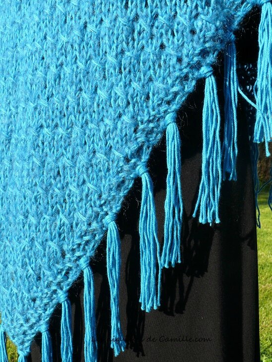 Poncho Folk bordure franges