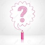 41331606-Pink-Pencil-with-Reflection-Drawing-Question-Mark-in-Rounded-Starburst-Speech-Bubble-Grey-Background-Stock-Vector