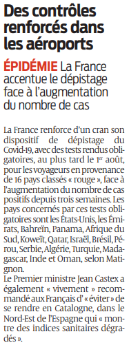 2020 07 25 SO Des contrôles renforcés dans les aéroports