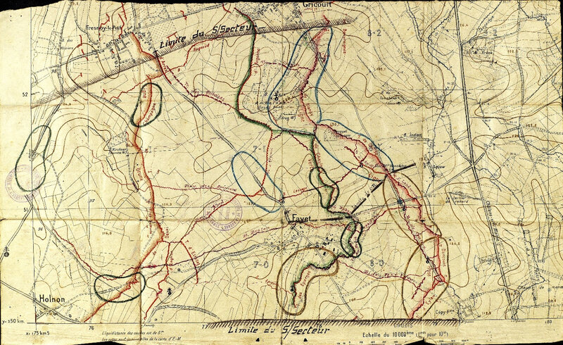 carte secteur Fayet, JMO 116e, août 1917