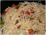 Spaghettis légumes mozza basilic (2)