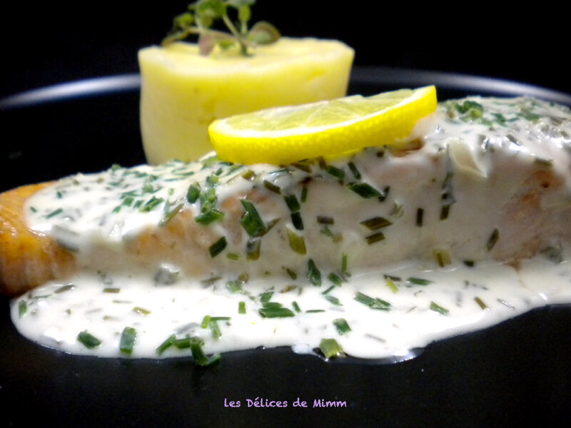 Pavé de saumon à la crème de ciboulette 3