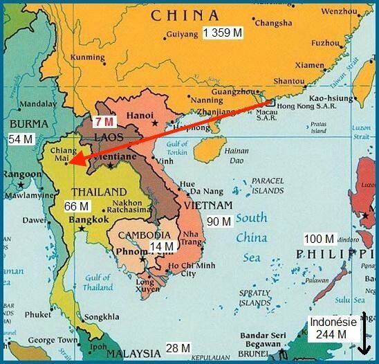 carte asie sud est