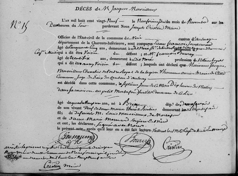 décès 1829