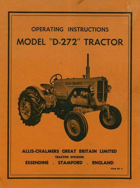 Allis-Chalmers D272 Operating instructions (GB) 1