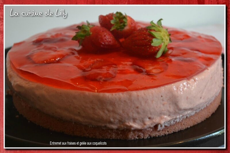 entremet aux fraises et coquelicots