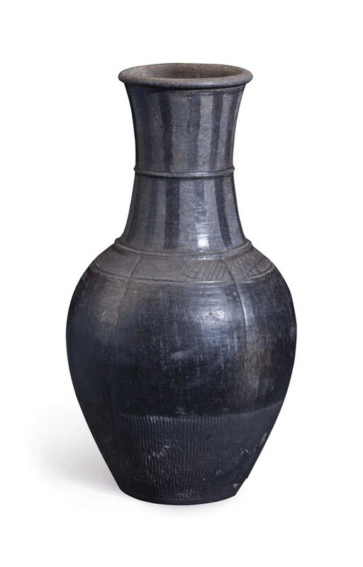 A rare black pottery ovoid vase, China, Liao Dynasty (AD 907-1125)