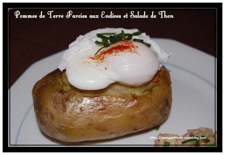 POMMES DE TERRE FARCIES aux ENDIVES et SALADE DE THON (d’Eric Leautey) recettes Salade de thon, pommes de terre et poivron