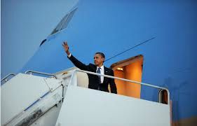 Obama leaving the scene