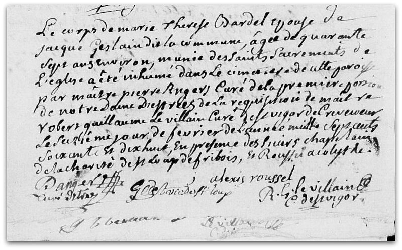 Marie-Thérèse Bardel décès 1778 z