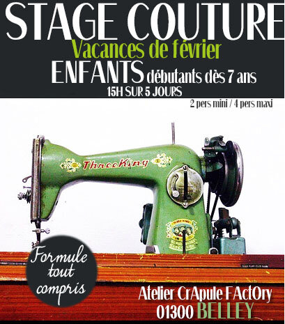 COURS stage COUture vacances FEVRIER 2019