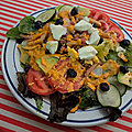 Salade composée aux lardons et œuf dur à la vinaigrette Catalina