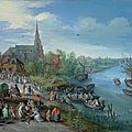Jan Breughel II (Antwerp 1601-1678), The <b>annual</b> kermis in the town of Schelle, with the artist and his family in the foreground