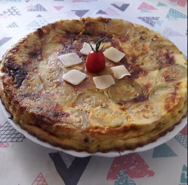 Clafoutis courgettes parmesan tomates cerises