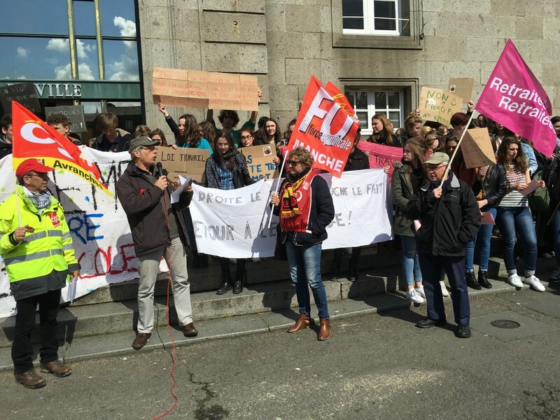 manifestation loi travail Avranches 31 mars 2016 Bernard Daragon CGT discours