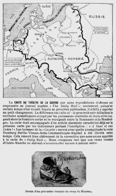 Almanach des ardennes 1916 carte frontières