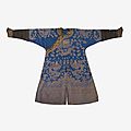 A Chinese blue ground <b>summer</b> <b>dragon</b> <b>robe</b>, late Qing dynasty