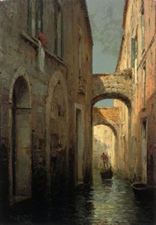 antoine_bouvard_a_gondolier_on_a_narrow_venetian_canal_d5365590h