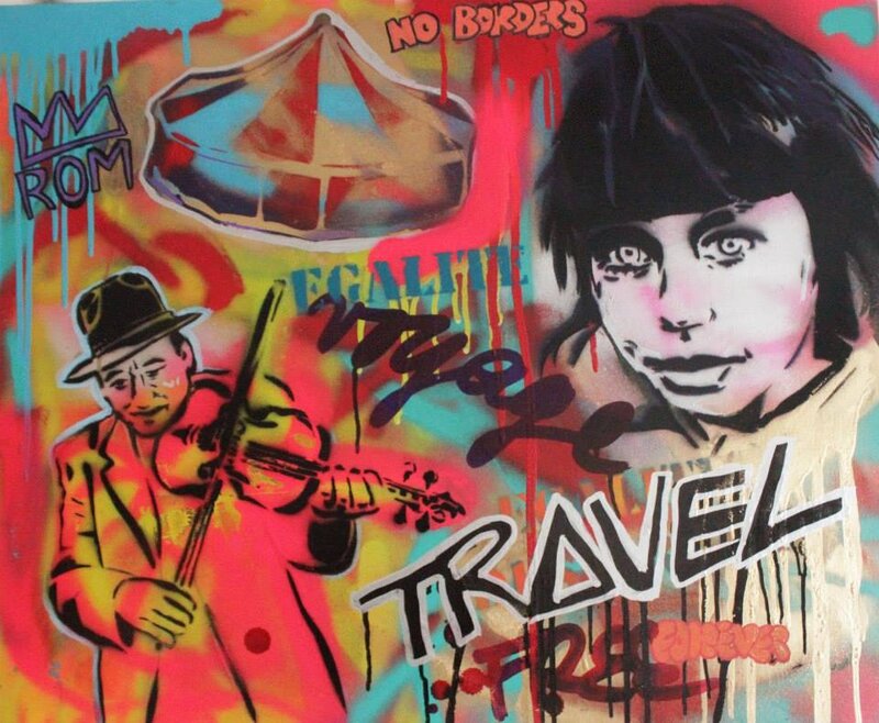 _Travel_ Stencil et Aérosol sur toile 2014