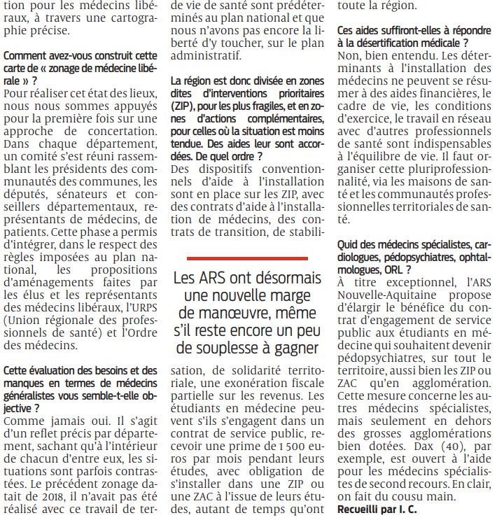2022 05 09 SO Les secteurs classés prioritaires sont une réponse au manque de généralistes3