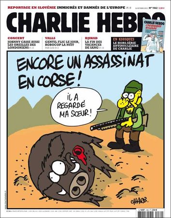 assassinat, Corse, Les Unes de Charlie Hebdo 1062 Une