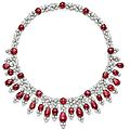 A <b>ruby</b> and diamond fringe necklace, by Harry Winston