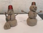 Bonhommes de neige en paper clay, grands