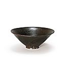A rare Cizhou black glazed <b>conical</b> tea <b>bowl</b>, Song Dynasty (AD960-1279)