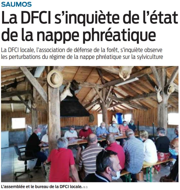 2021 09 16 SO Saumos La DFCI s'inquiète de l'état de la nappe phréatique