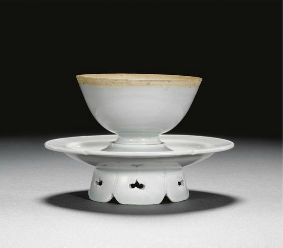 A 'Qingbai' cup and stand, Song dynasty (960-1279)