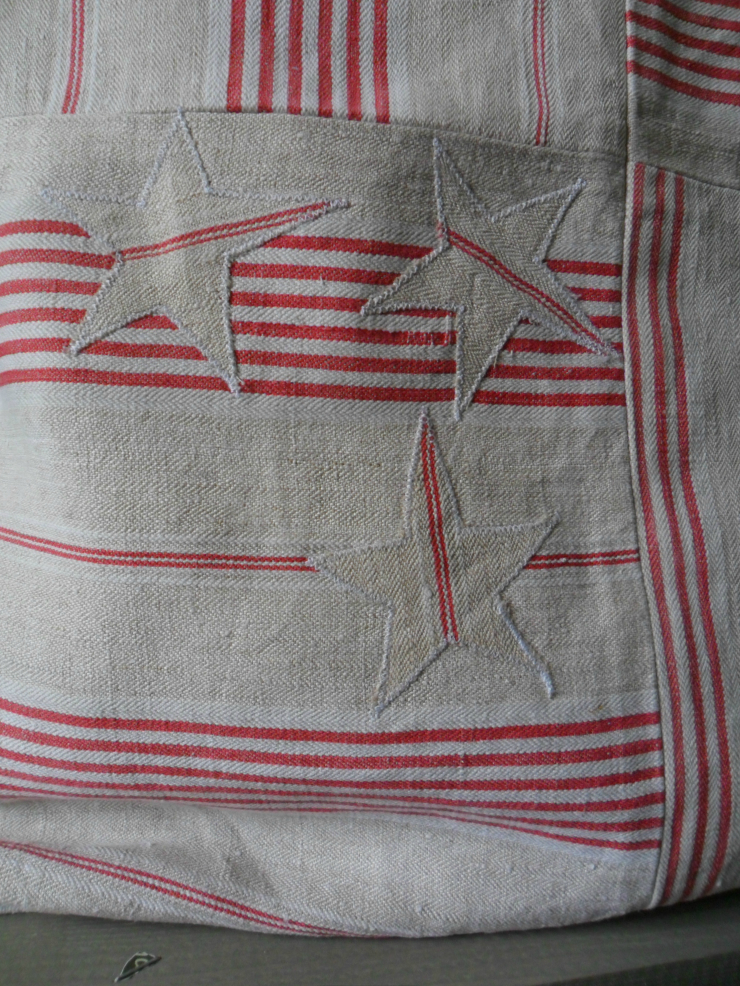 Housse de coussin en toile à matelas ancienne 42€