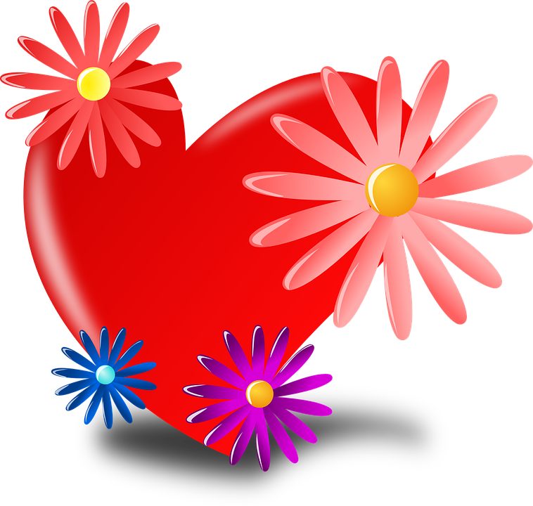 coeur et fleurs des champs
