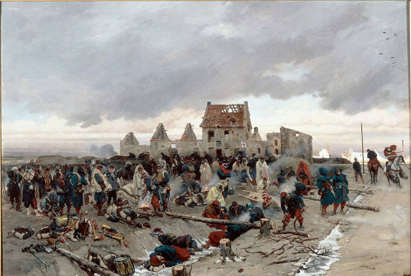 De Neuville, bivouac après la bataille du Bourget (1872)