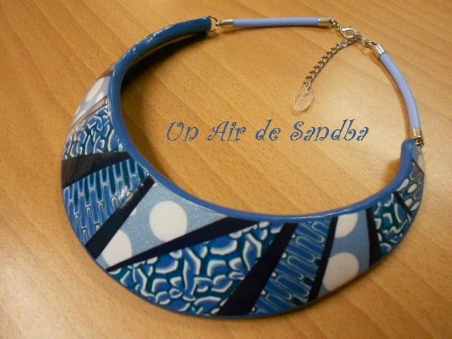 Collier plastron EtniK Bleu (2)