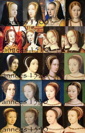 Coiffure des dames de  1500 à 1550