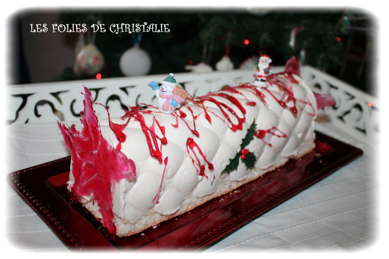 Bûche chocolat blanc fraise 20