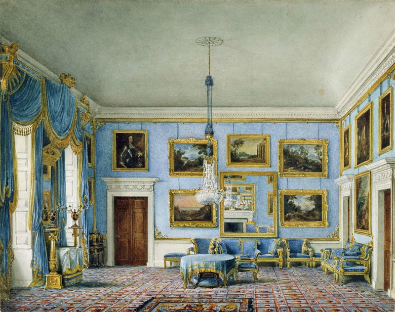 Buckingham_House,_Blue_Velvet_Room,_by_Charles_Wild,_1817_-_royal_coll_922144_257074_ORI_0