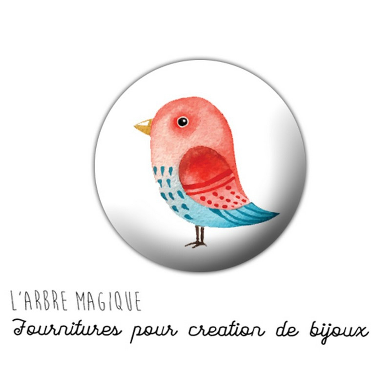 Cabochon oiseau 1264 r